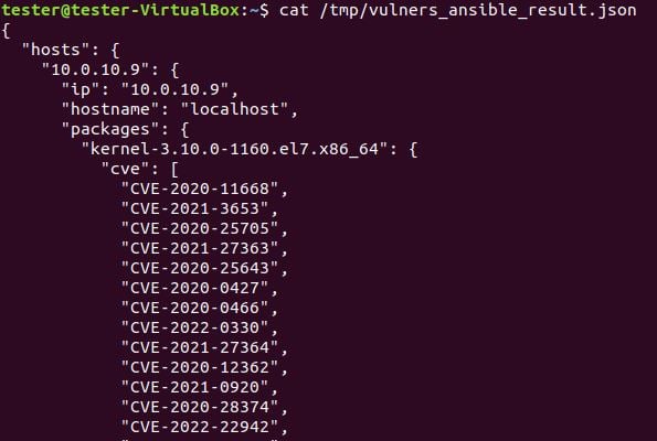Vulners plugin json 1