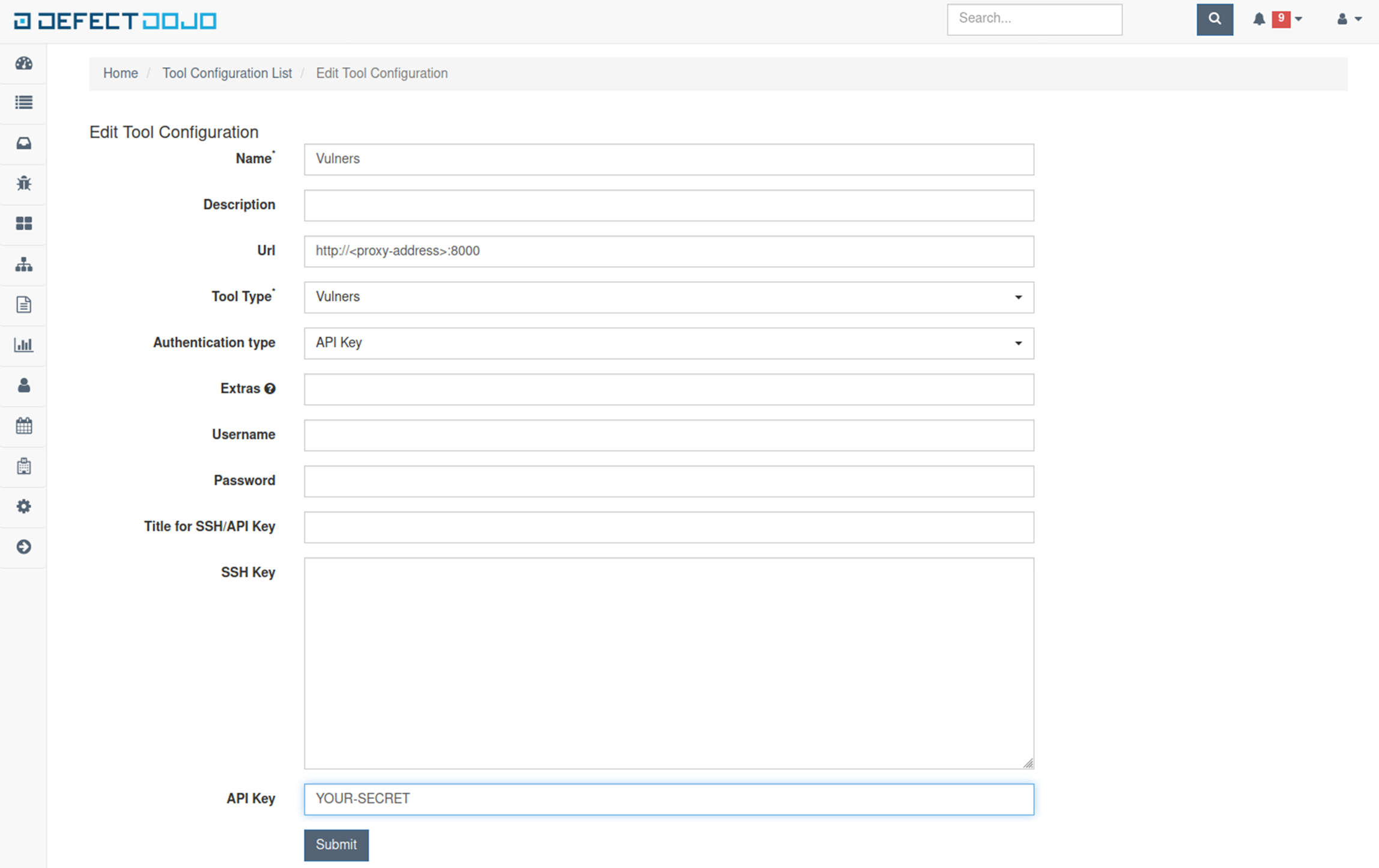 Add Tool Configuration